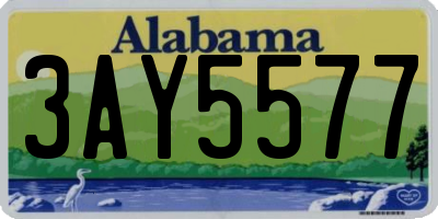 AL license plate 3AY5577