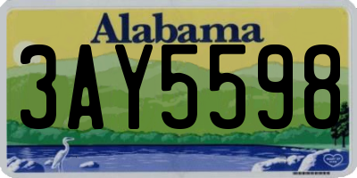 AL license plate 3AY5598