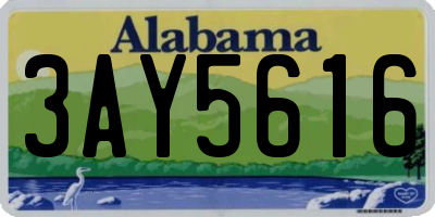 AL license plate 3AY5616