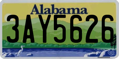 AL license plate 3AY5626
