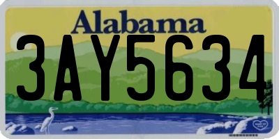 AL license plate 3AY5634