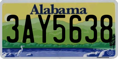 AL license plate 3AY5638