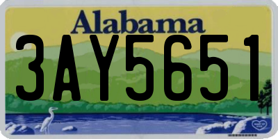 AL license plate 3AY5651