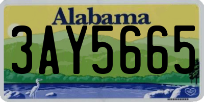 AL license plate 3AY5665