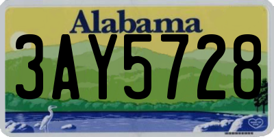 AL license plate 3AY5728