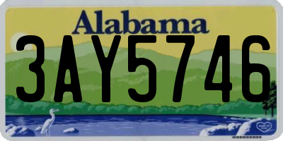 AL license plate 3AY5746