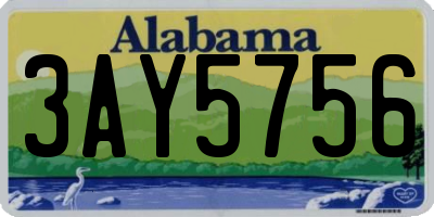 AL license plate 3AY5756