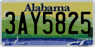 AL license plate 3AY5825