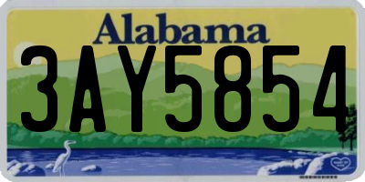AL license plate 3AY5854
