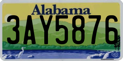 AL license plate 3AY5876