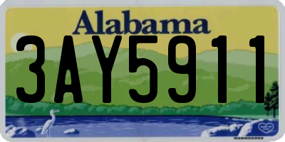 AL license plate 3AY5911
