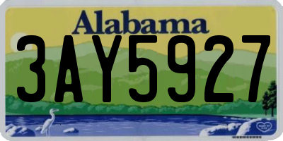 AL license plate 3AY5927