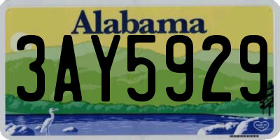 AL license plate 3AY5929