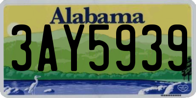 AL license plate 3AY5939