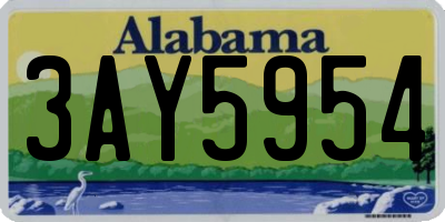 AL license plate 3AY5954