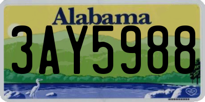 AL license plate 3AY5988
