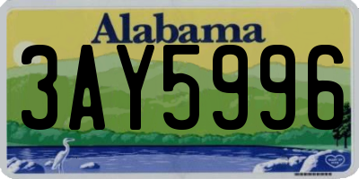AL license plate 3AY5996