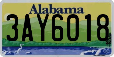 AL license plate 3AY6018