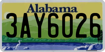 AL license plate 3AY6026