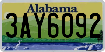 AL license plate 3AY6092