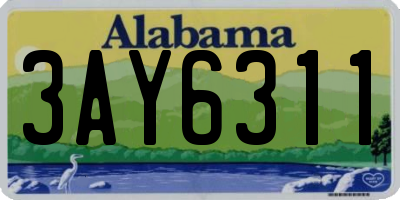 AL license plate 3AY6311