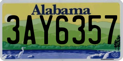 AL license plate 3AY6357