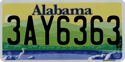 AL license plate 3AY6363