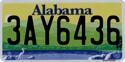 AL license plate 3AY6436