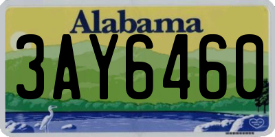 AL license plate 3AY6460