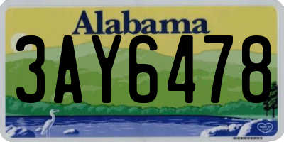 AL license plate 3AY6478