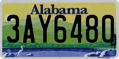 AL license plate 3AY6480