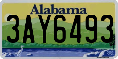 AL license plate 3AY6493