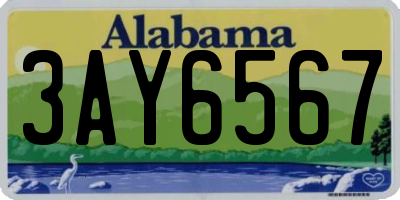 AL license plate 3AY6567
