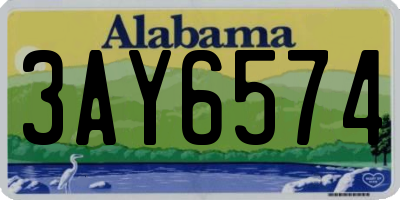 AL license plate 3AY6574