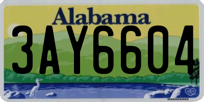AL license plate 3AY6604