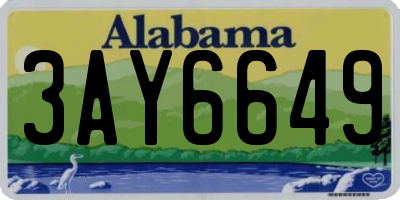 AL license plate 3AY6649