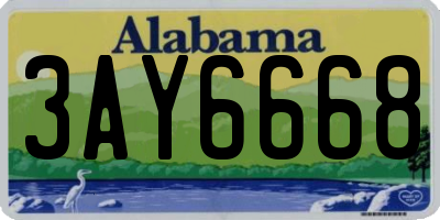 AL license plate 3AY6668