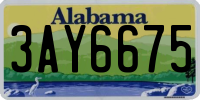 AL license plate 3AY6675