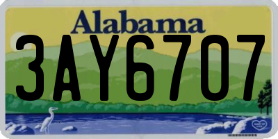 AL license plate 3AY6707