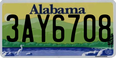 AL license plate 3AY6708
