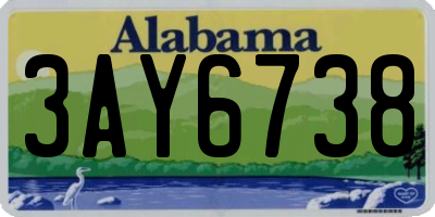AL license plate 3AY6738