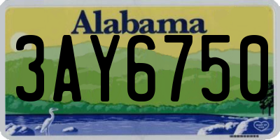 AL license plate 3AY6750