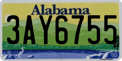 AL license plate 3AY6755