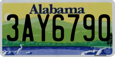 AL license plate 3AY6790