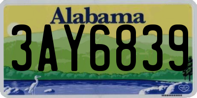 AL license plate 3AY6839