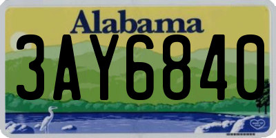 AL license plate 3AY6840