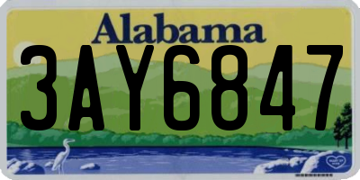 AL license plate 3AY6847