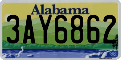 AL license plate 3AY6862