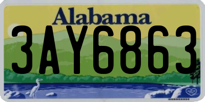 AL license plate 3AY6863