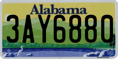 AL license plate 3AY6880